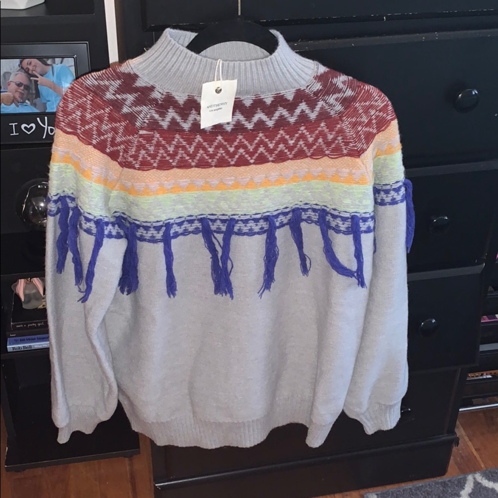 Boutique Western Aztec Mock-neck Sweater